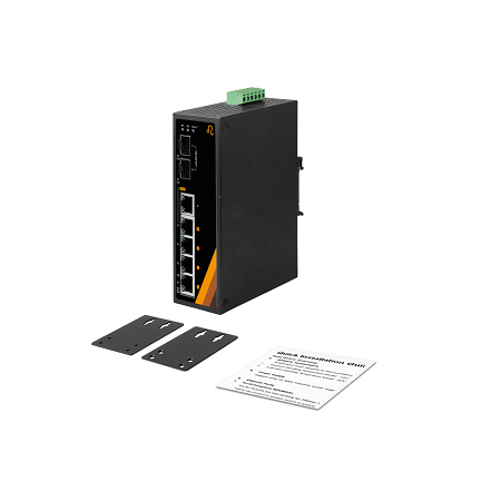 7-Port Industrial Gigabit PoE+ Ethernet Switch | 4 ETH + 1 TX + 2 SFP