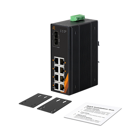 10-Port Industrial Gigabit PoE+ Ethernet Switch | 8EHT+2SFP