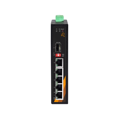 6-Port Unmanaged Industrial Gigabit Ethernet Switch | 5 ETH + 1 SFP