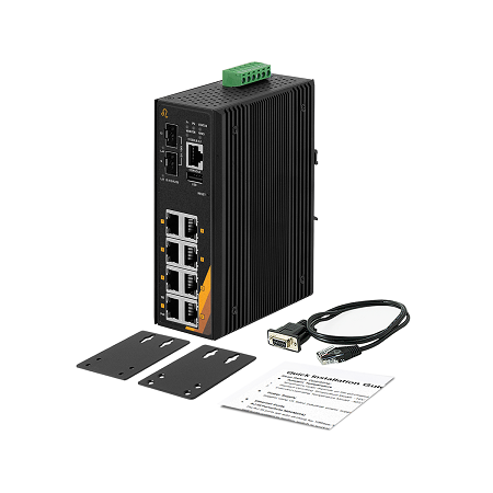 10-Port Gigabit PoE+ Managed Ethernet Switch | 8 ETH + 2 SFP