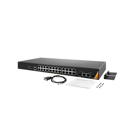 26-Port Industrial Rack-Mount Gigabit PoE+ Managed Ethernet Switch
